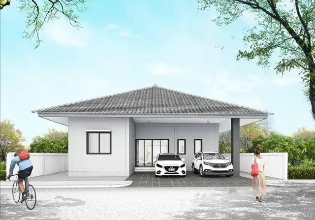 บ้านเดี่ยวชั้นเดียว 3 นอน 2 น้ำ 2 ที่จอดรถ
